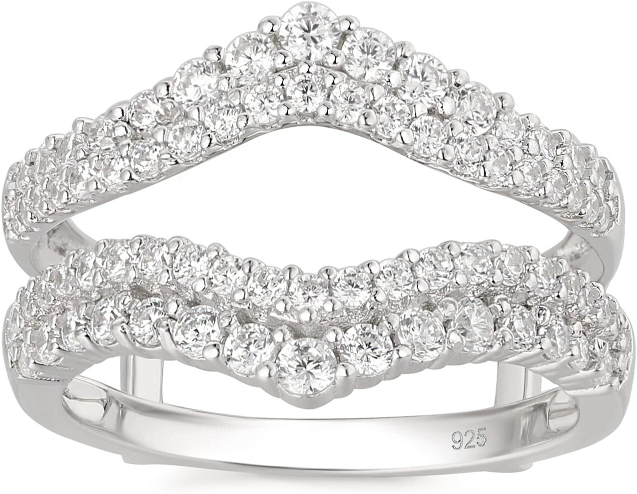 Elegant Stackable Cz Ring Enhancer, 925 Sterling Silver - Perfect Gift Packaging