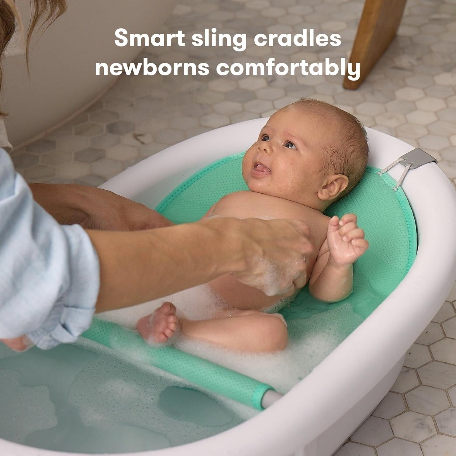 Adaptable Baby Tub with Removable Sling - Safe Bathing for Newborns to Toddlers