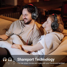 Load image into Gallery viewer, Dynamic Bass Over-Ear Studio Headphones with 50mm Drivers &amp; Dual Jacks - Red