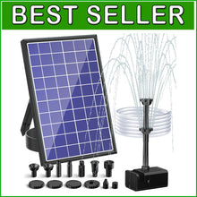 Load image into Gallery viewer, DIY Solar Water Pump Kit for Bird Baths with Long Cable &amp; Multiple Spray Options