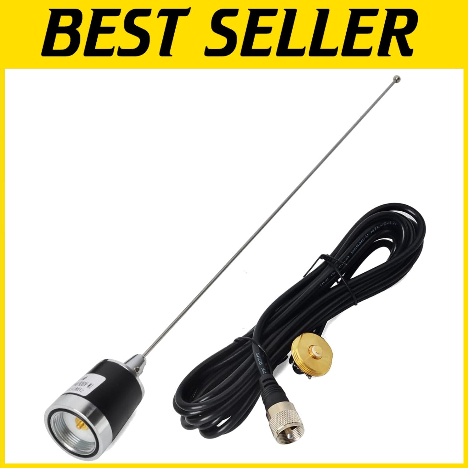 Lightweight 144Mhz/430Mhz Antenna + 13ft Cable for Enhanced Mobile Connectivity