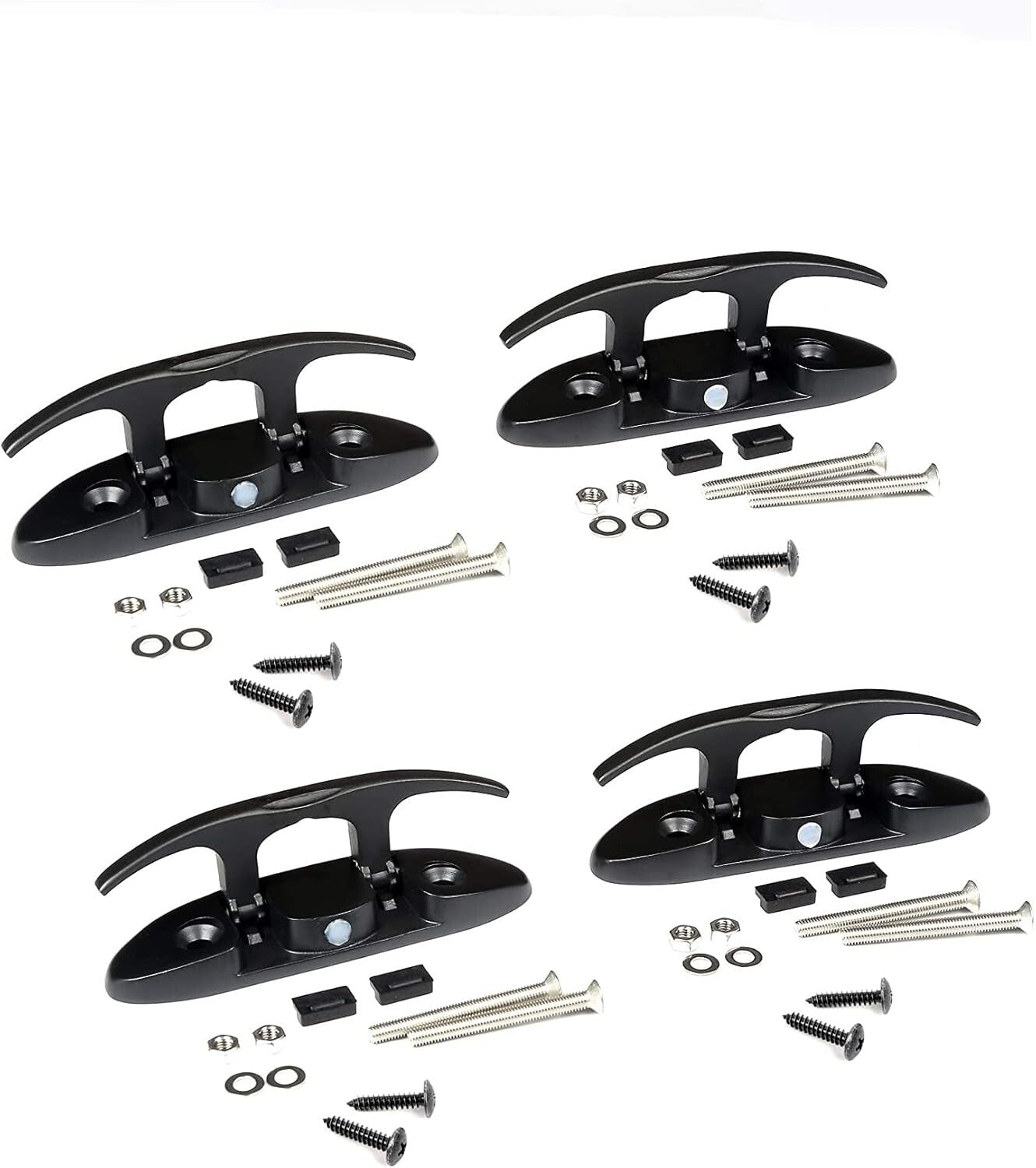 Durable 4-1/2 Inch Folding Dock Cleats - Marine-Grade Stainless Steel (Set of 4)