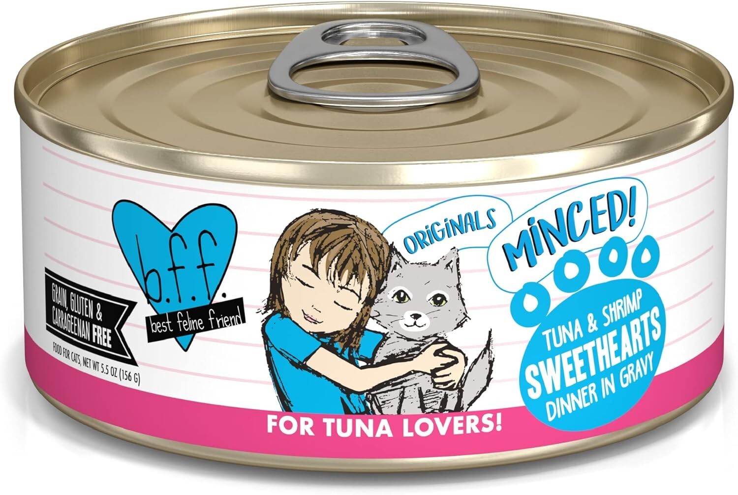 B.F.F. Grain-Free Tuna & Shrimp Cat Food, 5.5oz Pack of 24 for Feline Love