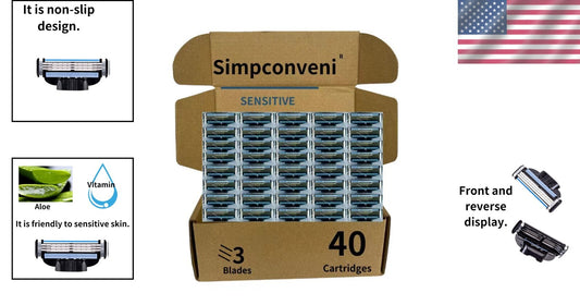 Long-Lasting MACH3 Razor Blade Refills - 40 Counts for Irritation-Free Shaving