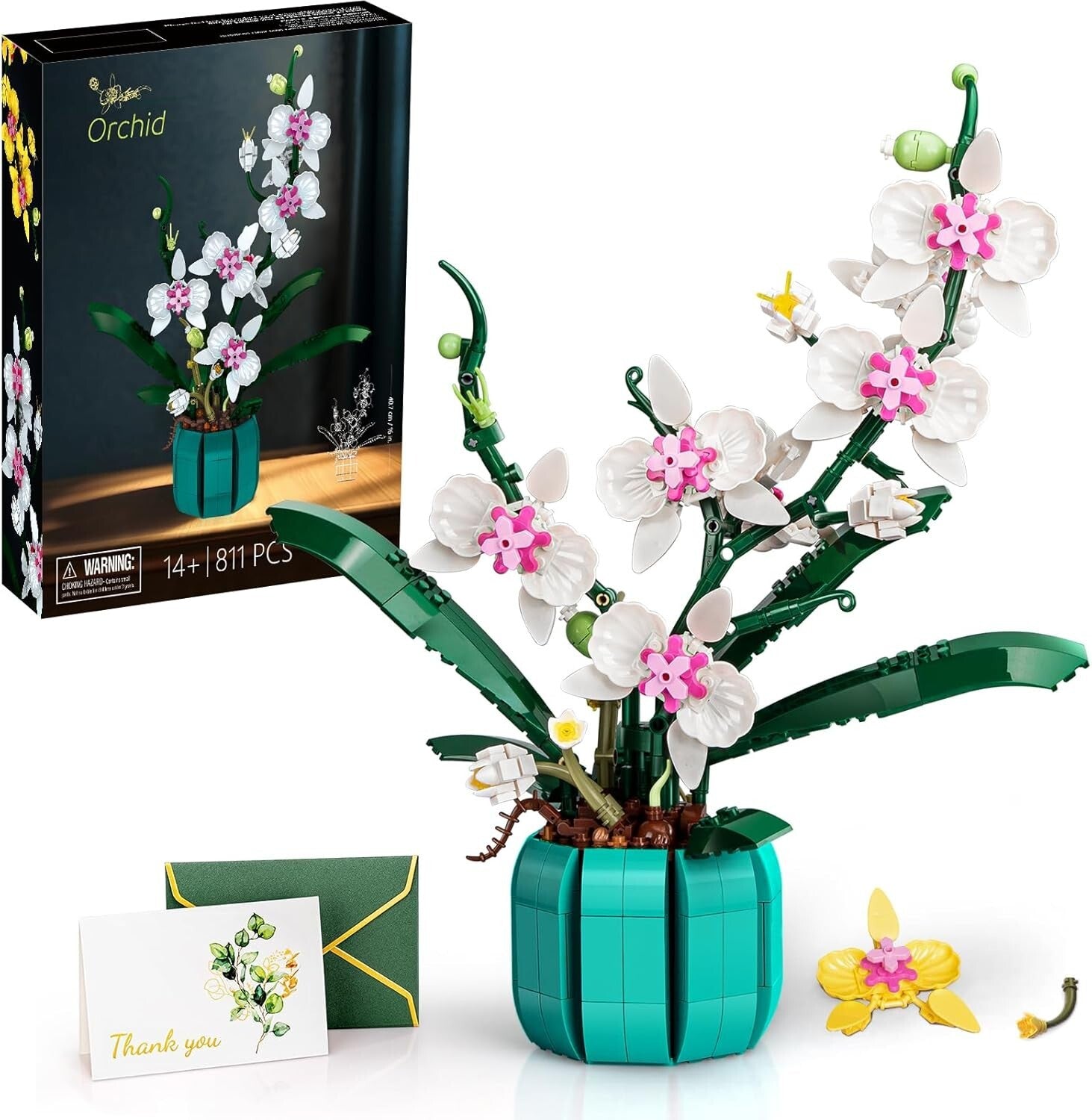 Elegant Artificial Orchid Flower Building Set - Perfect Gift for All Occasions