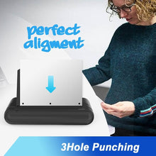 Load image into Gallery viewer, Heavy Duty Electric 3-Hole Paper Punch - Fast, Efficient, Black Finish Design