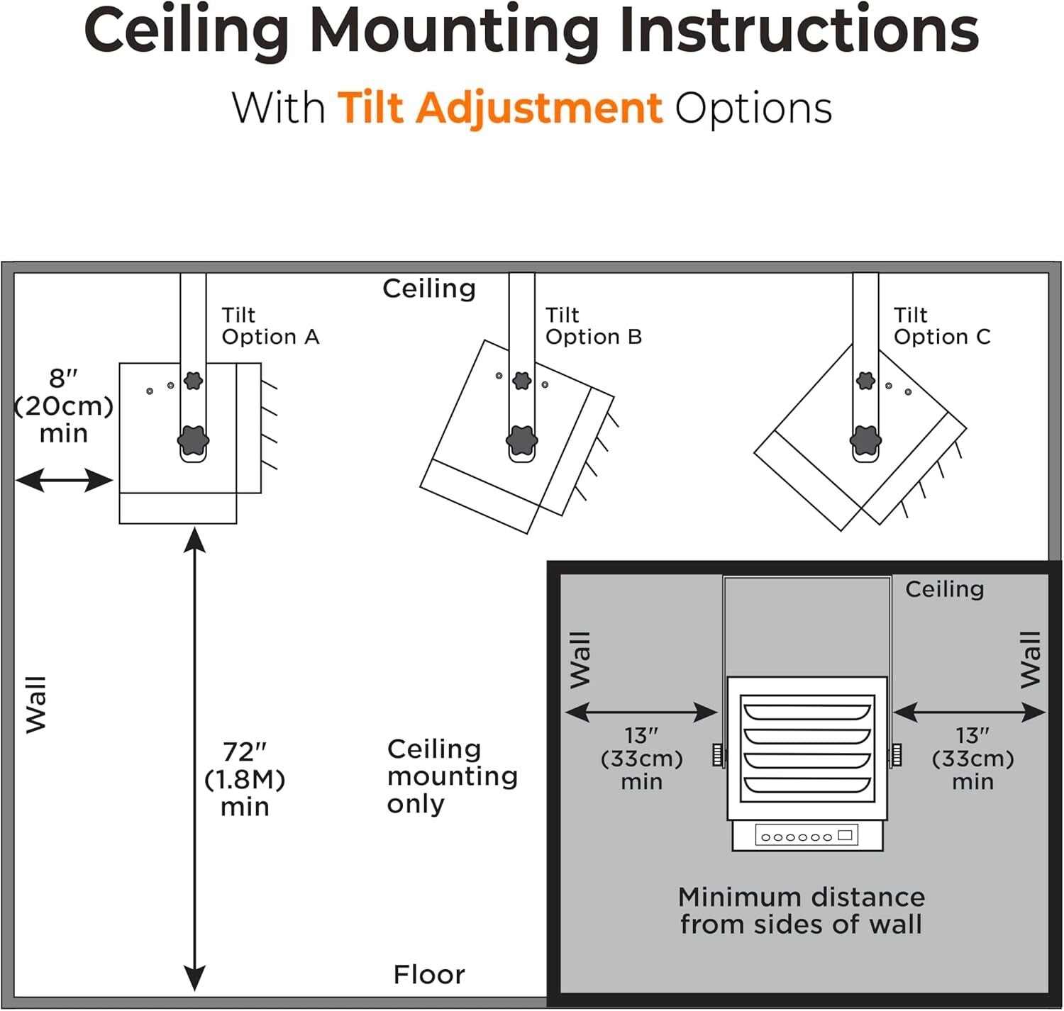 12 Hour Timed Fan-Forced Garage Heater | 7,500 Watt with Adjustable Airflow