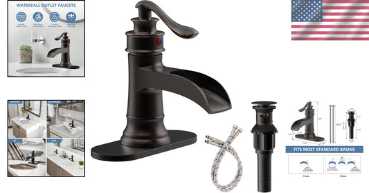 Commercial-Grade Waterfall Faucet with Lever Handle in Oil Rubbed Bronze Finish