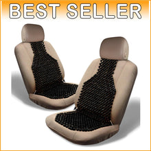 Load image into Gallery viewer, Washable Black Wood Bead Seat Cushions - Ideal for Cars and Office Chairs 2 Pack