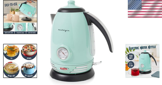 Elegant 1.7L Retro Tea Kettle with 360-Degree Base & Water Level Indicator