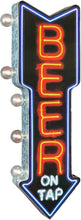 Load image into Gallery viewer, Retro Neon Beer On Tap Double-Sided Sign with LED Bulbs – Perfect for Man Caves