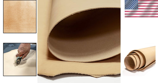 4-6 Oz Veg Tan Cowhide Double Shoulder Leather - Ideal for Artisans and Crafters