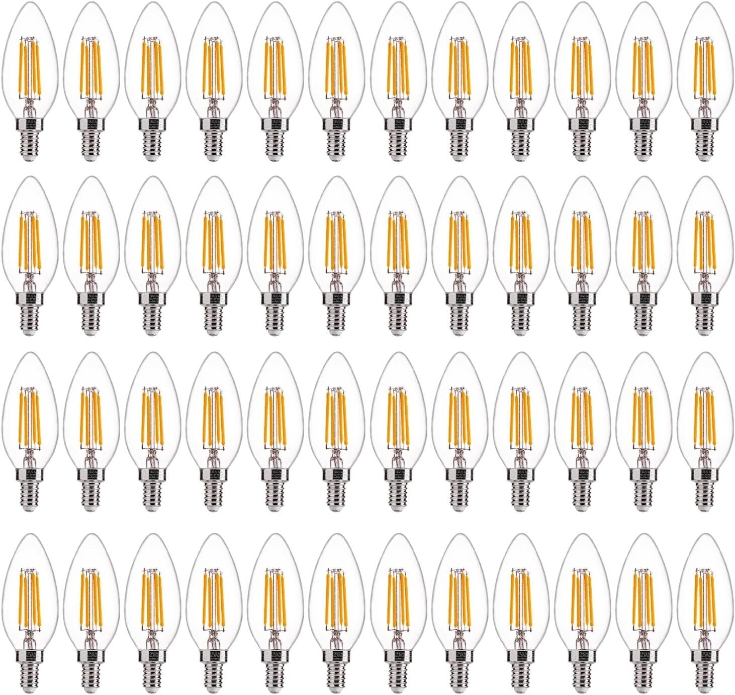 Vibrant 48 Pack of Flicker-Free Dimmable LED Bulbs - Ideal for Indoor Lighting