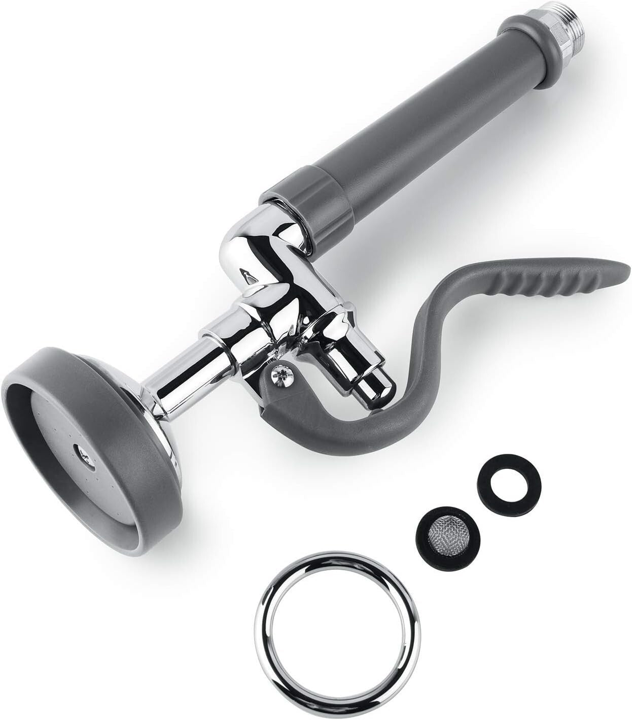 High-Pressure Commercial Faucet Sprayer - Chrome Finish for Kitchen Efficiency