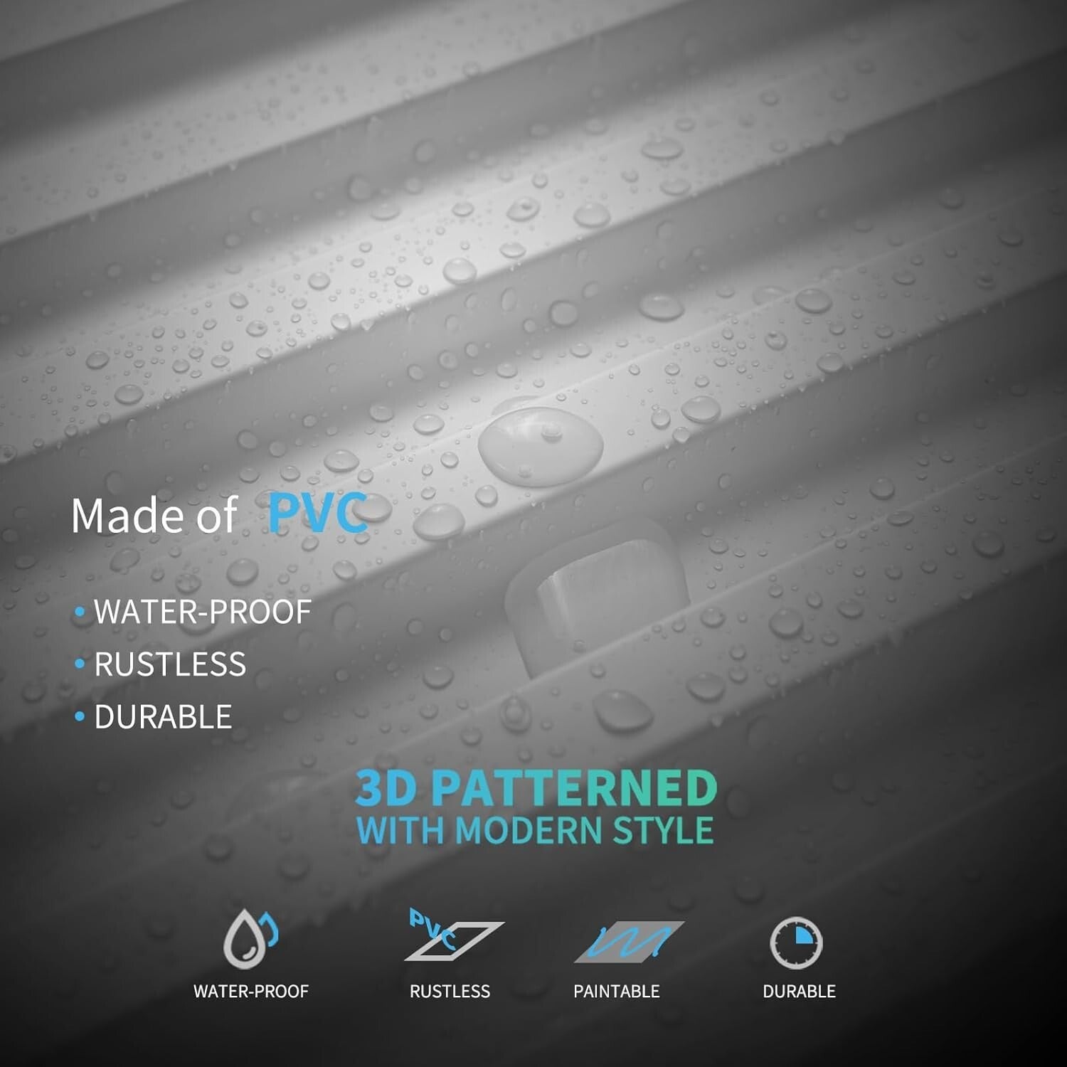 Versatile 24x48in 3D Slat PVC Wall Panels - 12 Packs for Stunning Interiors