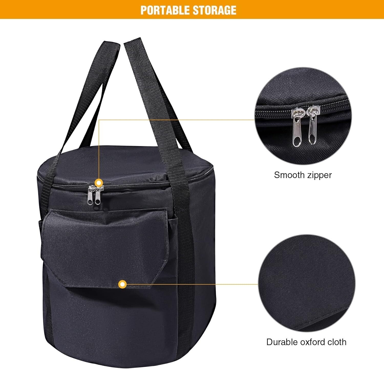 Charcoal Rocket Stove with Baking Tray and Carry Bag for Camping Adventures