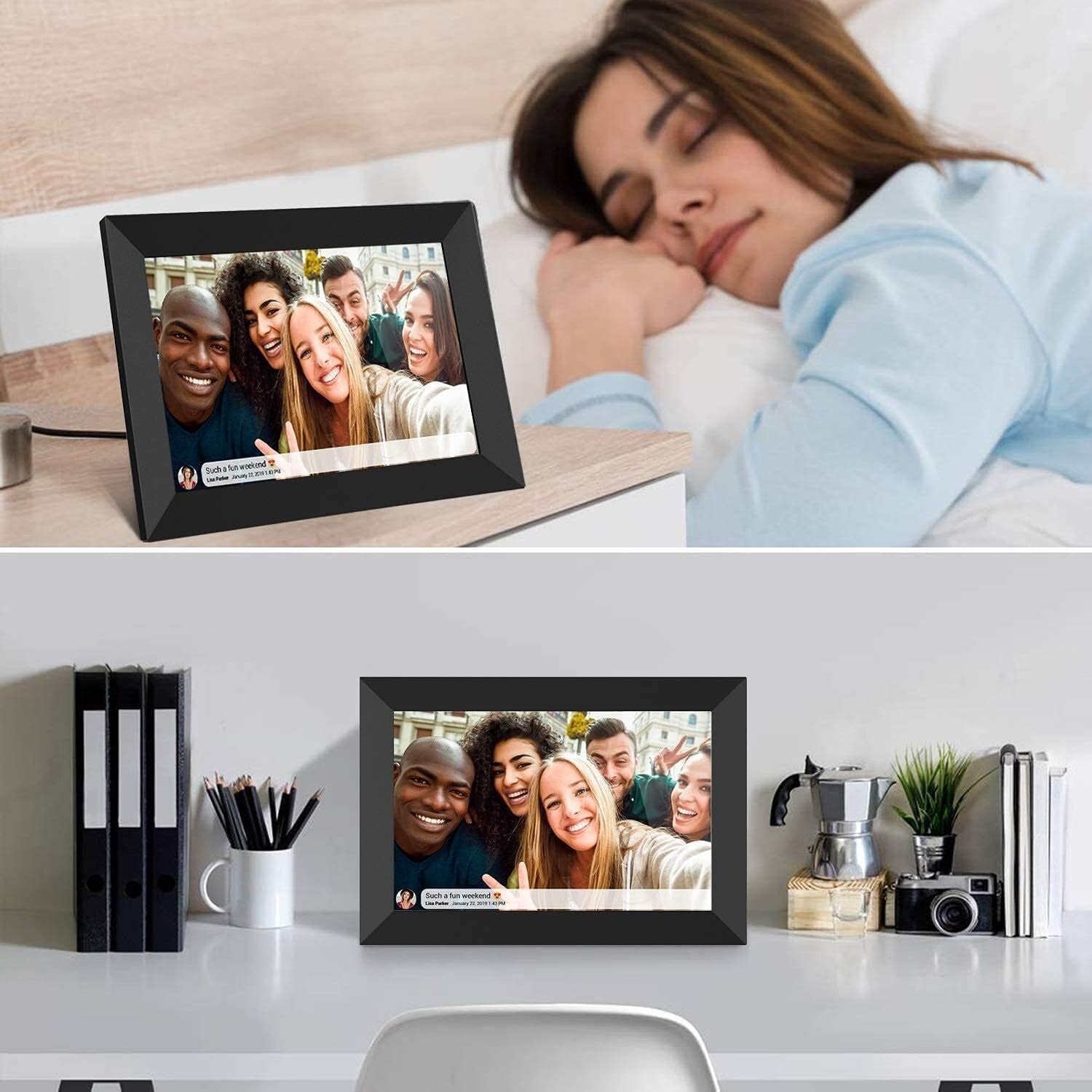 10.1 Inch WiFi Digital Photo Frame with 32GB Storage & Frameo App Integration