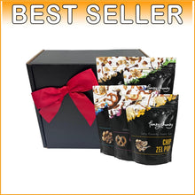 Load image into Gallery viewer, Festive Gourmet Popcorn Assortment - All-Natural Chocolate Flavors in Gift Box