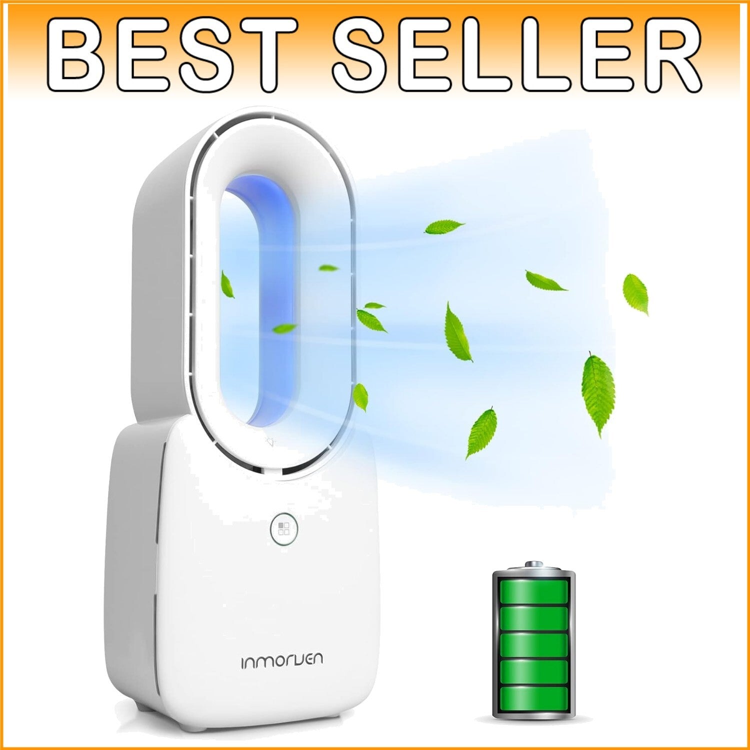 Quiet Bladeless USB Fan with Colorful LED Light - Ideal for Bedrooms & Offices