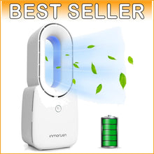 Load image into Gallery viewer, Quiet Bladeless USB Fan with Colorful LED Light - Ideal for Bedrooms &amp; Offices