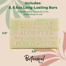 Load image into Gallery viewer, Eco-Friendly Aloe Vera &amp; Green Tea Soap Bars - 8 Pack, Enriched with Shea Butter