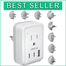 Load image into Gallery viewer, 5-in-1 Universal Travel Adapter with USB Ports: Compatible for 150+ Countries