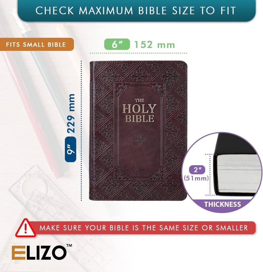Durable Top Grain Leather Bible Carrying Case with Zipper - Perfect Gift Idea