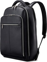 Load image into Gallery viewer, Classic Black Leather Laptop Backpack - Stylish &amp; Spacious for Professionals