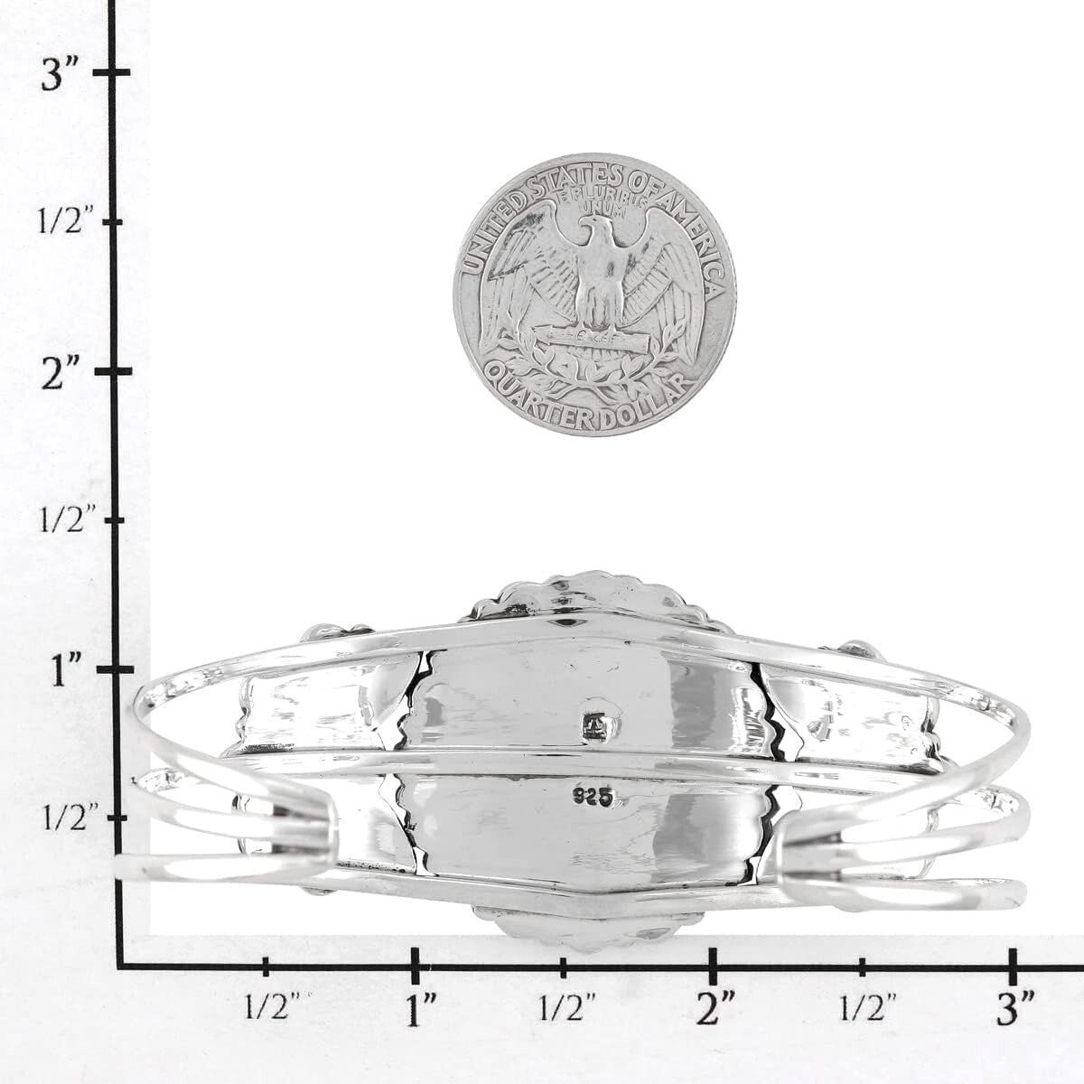 Handmade Adjustable 925 Sterling Silver Turquoise Cluster Bracelet for Women