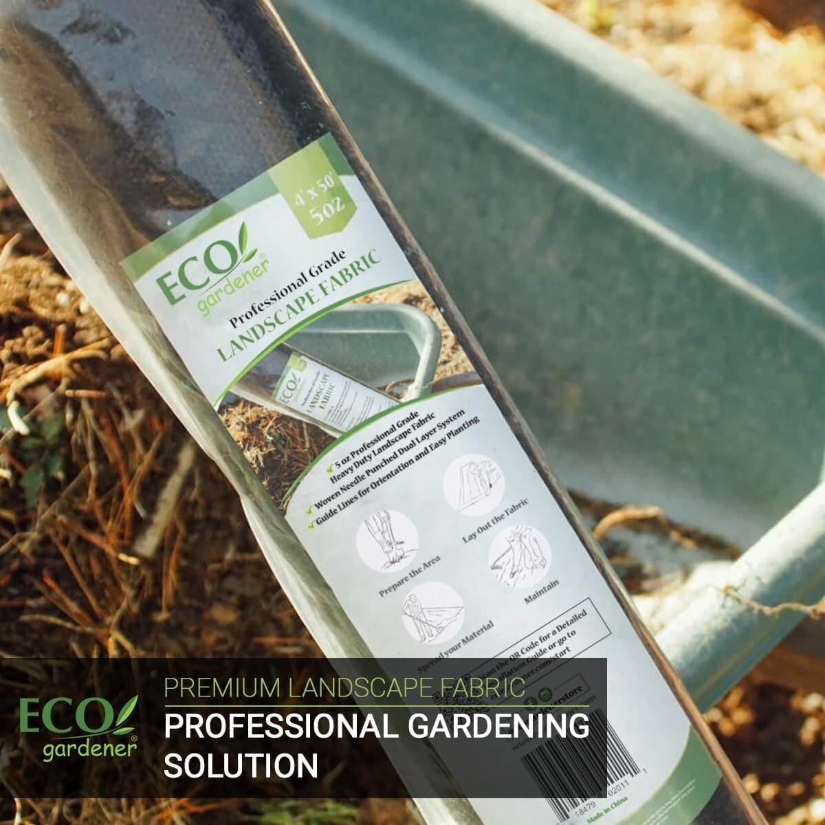 Eco-Friendly 5oz Landscape Fabric Weed Control Mat - 3ft x 100ft for Gardens