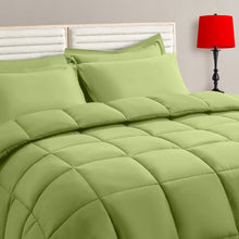 Load image into Gallery viewer, Luxurious Sage Green King Comforter Set - 7 Piece Reversible Bedding Bundle