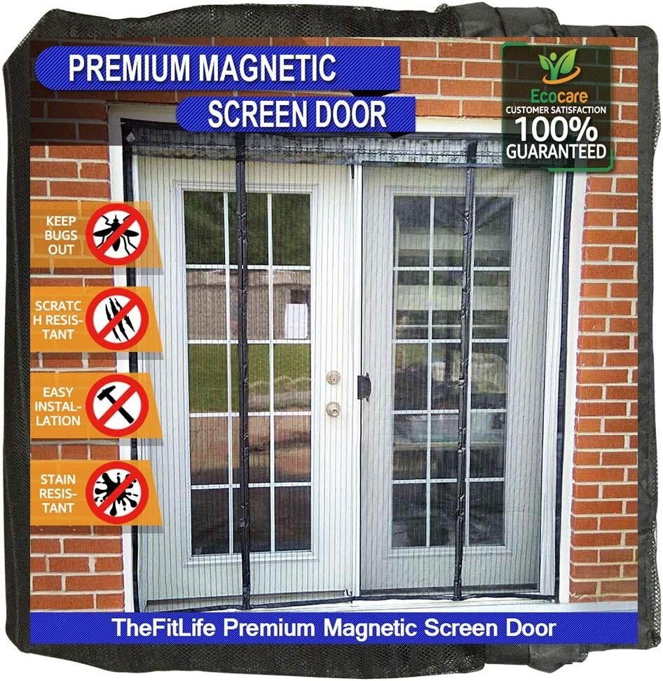 Durable Double Door Magnetic Screen Curtain - No Tools Required, Easy Setup
