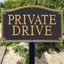 Load image into Gallery viewer, Architectural 5.75" x 9.5" Private Property Garden Sign with Stake for Entrances