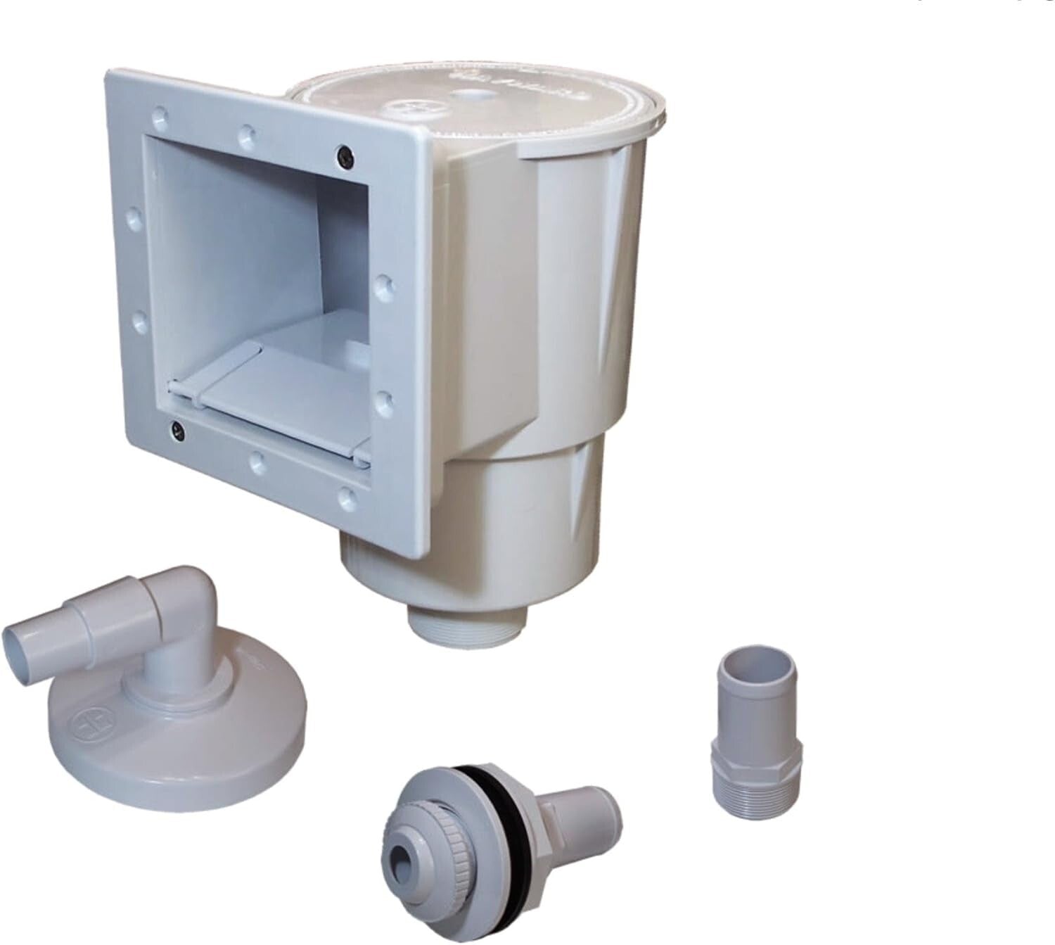 Durable Above-Ground Pool Skimmer with Snap-in Weir and Broad Compatibility