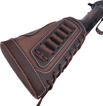 Load image into Gallery viewer, Stylish Leather-Bound Recoil Pad Extension &amp; Shell Holder for Rifles &amp; Shotguns