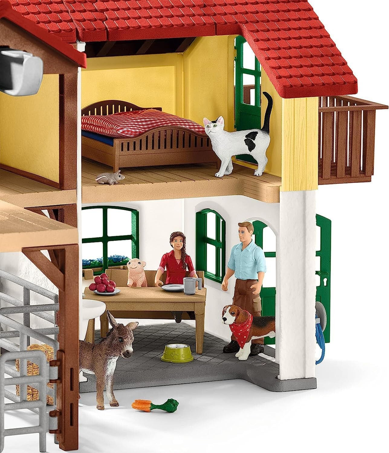97-Piece Large Farmhouse Playset with Animals & Accessories for Imaginative Play