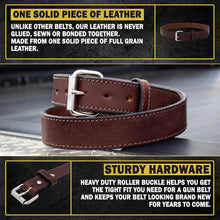 Load image into Gallery viewer, Lifetime Warranty 1.5" Leather Gun Belt | Best Rated Concealed Carry Belt