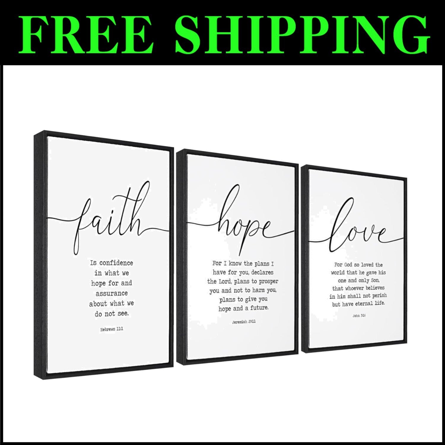 3-Piece Serenity Prayer Large Canvas Wall Art - Inspirational Christian Decor