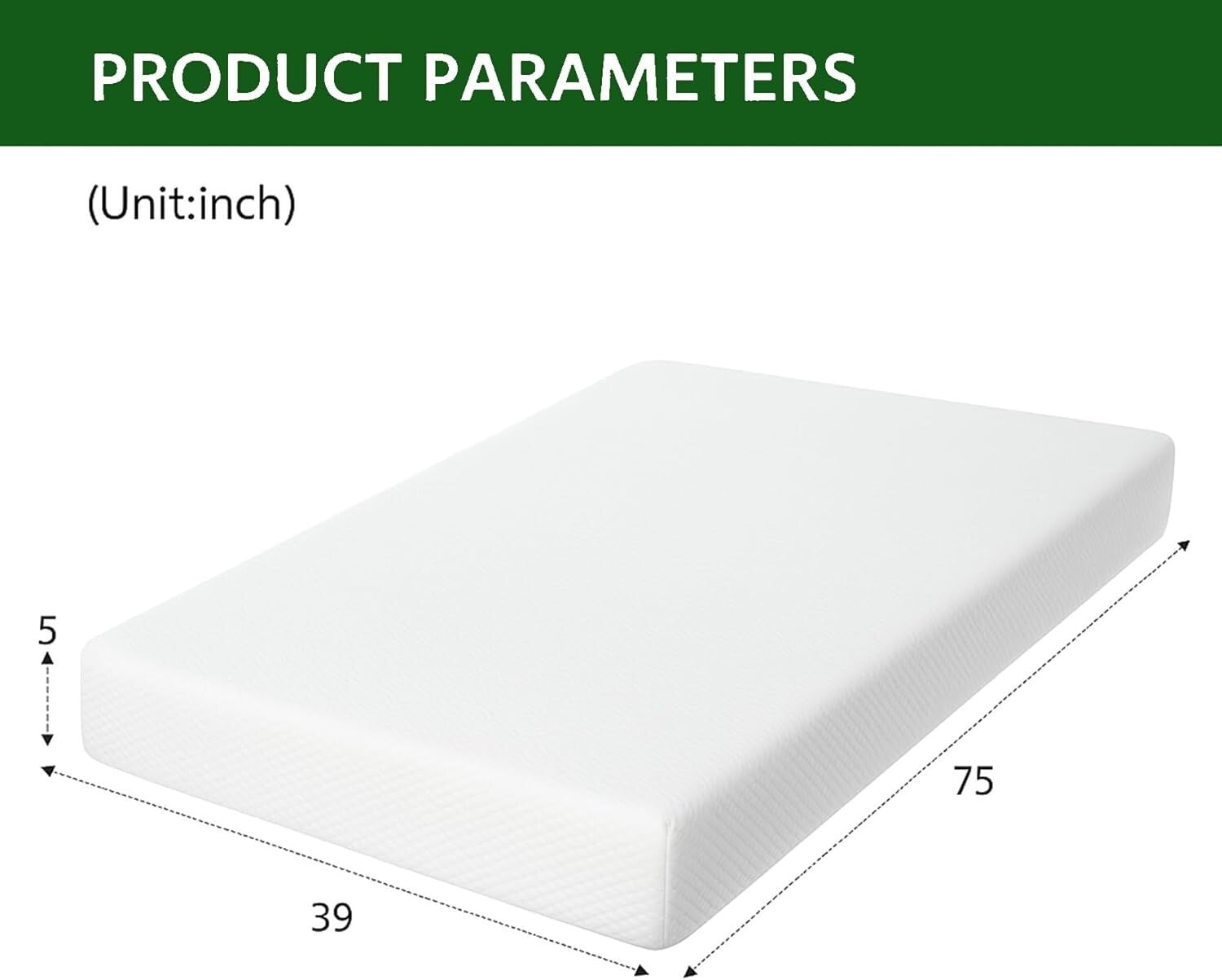 5-Inch Twin Memory Foam Mattress - Cooling Gel Top & Body Adaptive Support