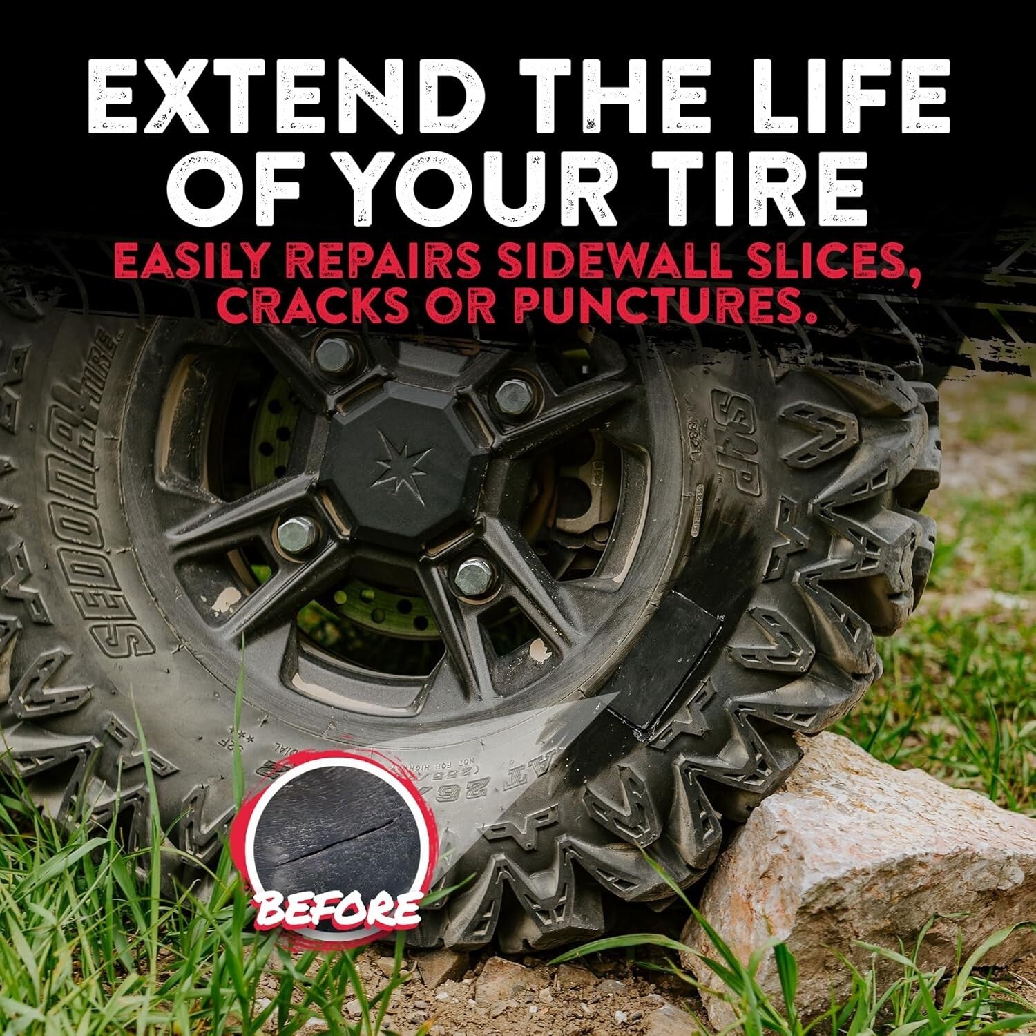 GlueTread Off-Road Tire Repair Kit - Fix 5-7 Trailers & Tractors Anywhere