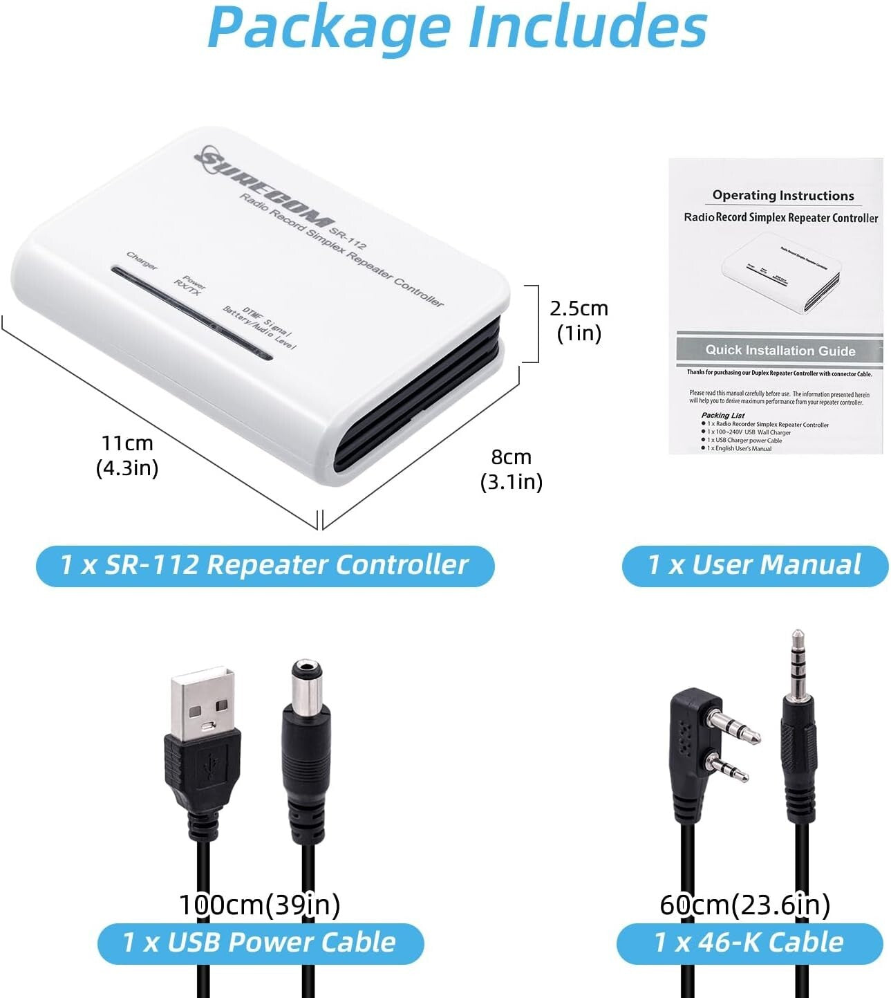 Rechargeable Simplex Repeater Controller - Premium Radio Device, 16 Channels