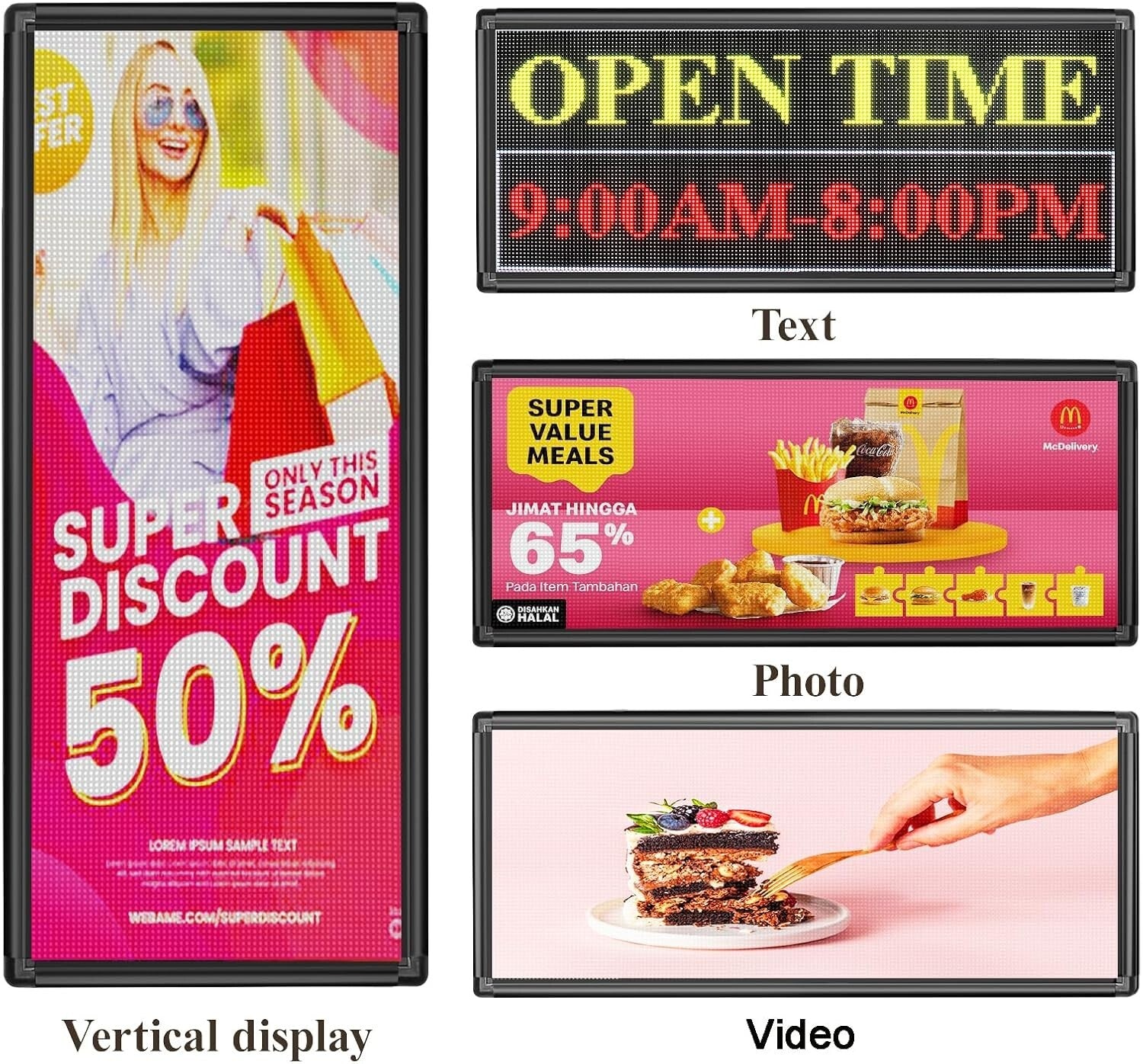Durable Waterproof 40''x18'' Outdoor LED Advertising Board - Multicolor Display