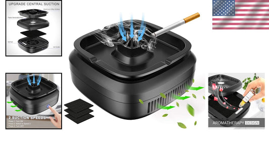 Multifunctional Smokeless Ashtray with USB Charging for Home, Office, or Car
