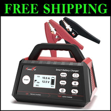 Load image into Gallery viewer, Portable Smart Battery Charger 10A - LCD, 8-Stage Charging &amp; Safety Features