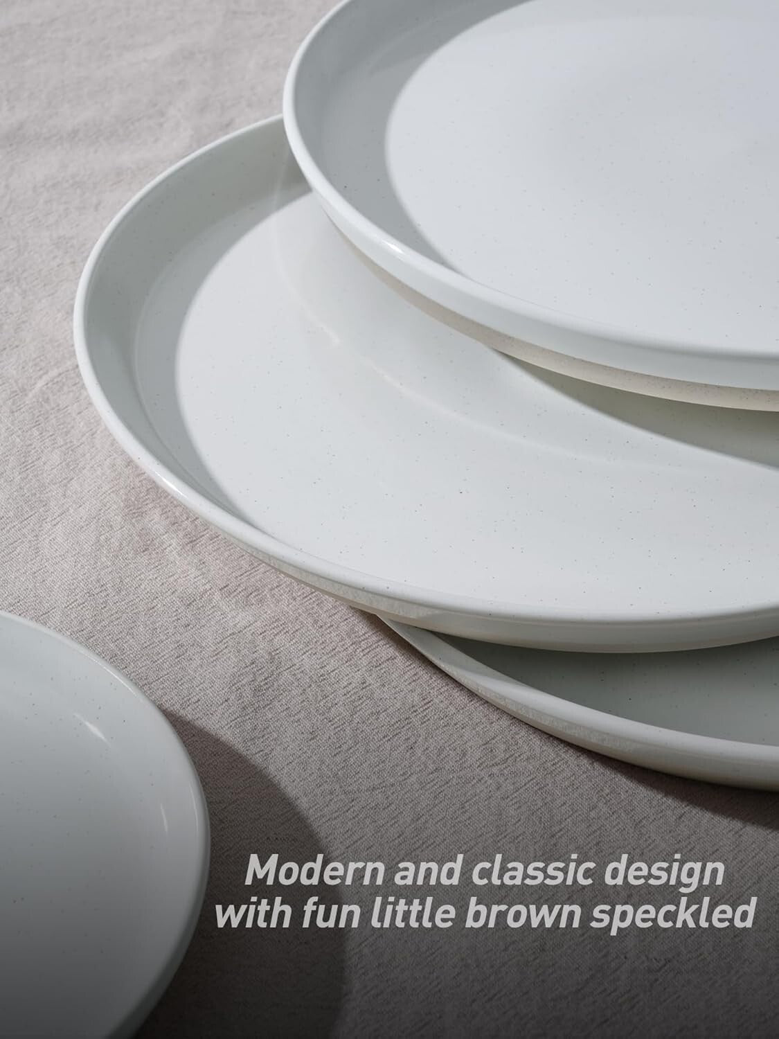 Elegant 12-Piece Stoneware Dinnerware Set for 4 - Scratch Resistant & Microwa...