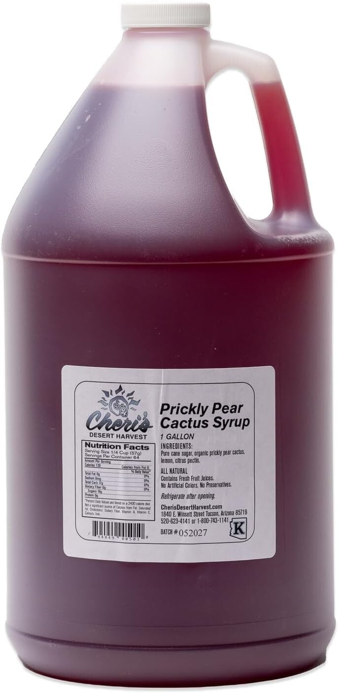 Elevate Your Menu with 1 Gallon Prickly Pear Syrup - Ideal for Beverages & More