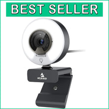 Load image into Gallery viewer, High-Definition 1080P Webcam with Adjustable Ring Light &amp; Dual Mic for Streaming