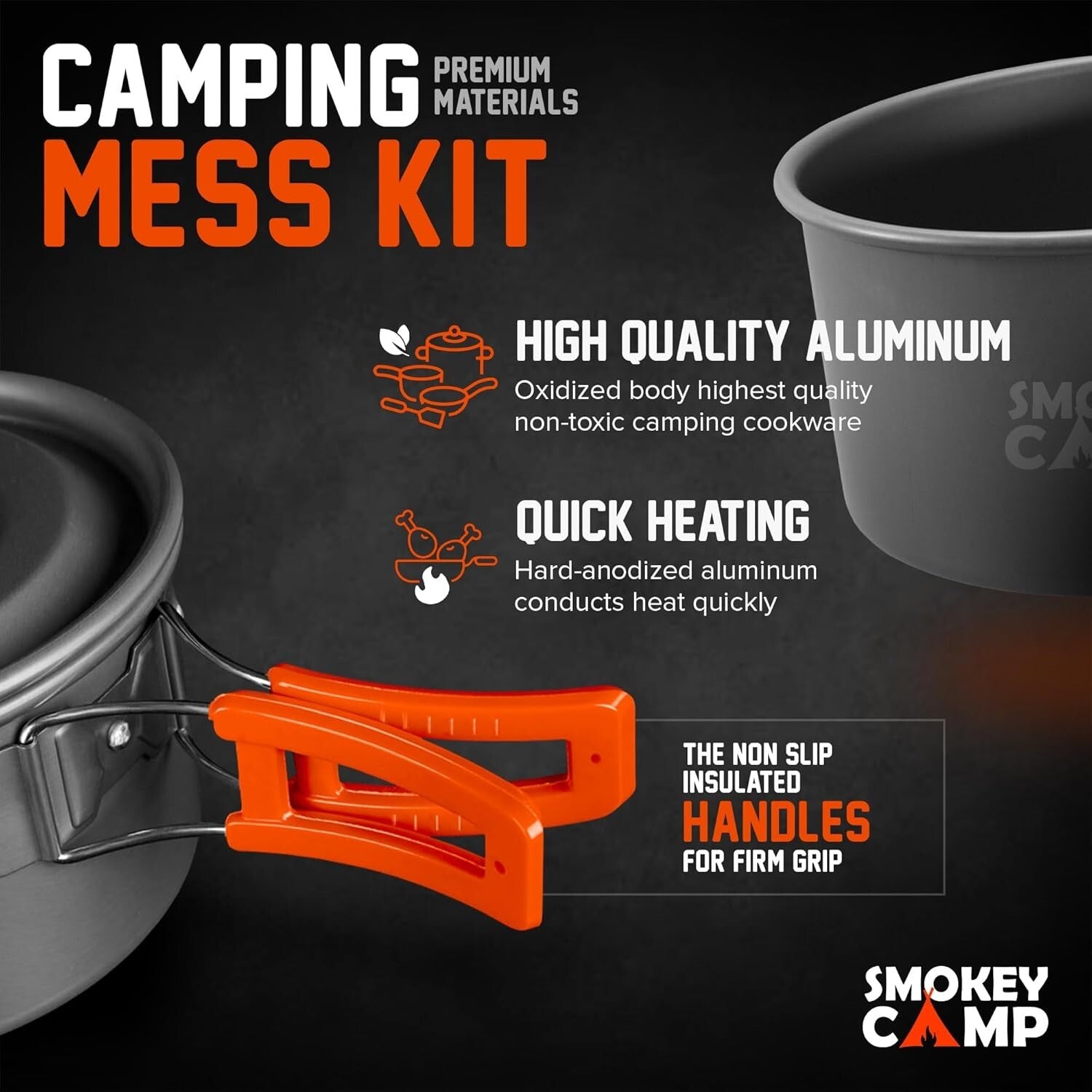 10-Piece Lightweight Camping Cookware Set with Foldable Stove for Outdoor Chefs