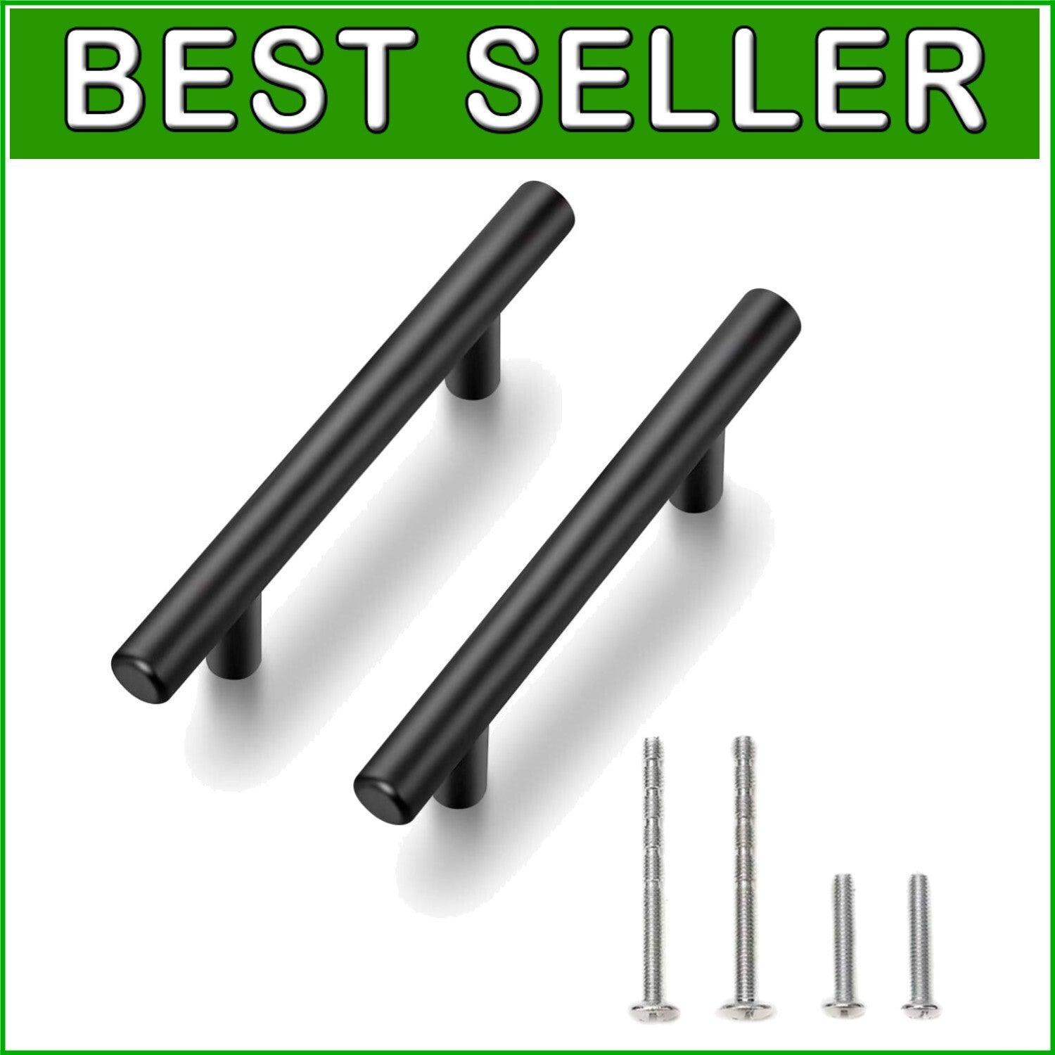 55 Pack 5-Inch Matte Black Stainless Steel Cabinet Pulls - Easy Installation