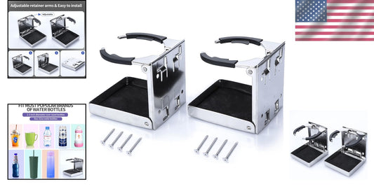 Space-Saving Folding Cup Holders in Stainless Steel – Perfect for RV and Home